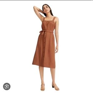 Everlane Brown The Japanese Go Weave Picnic Dress